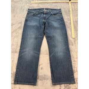 7 For All Mankind Carsten Men's Straight Leg Jeans Blue Size 38 x 27 Inseam